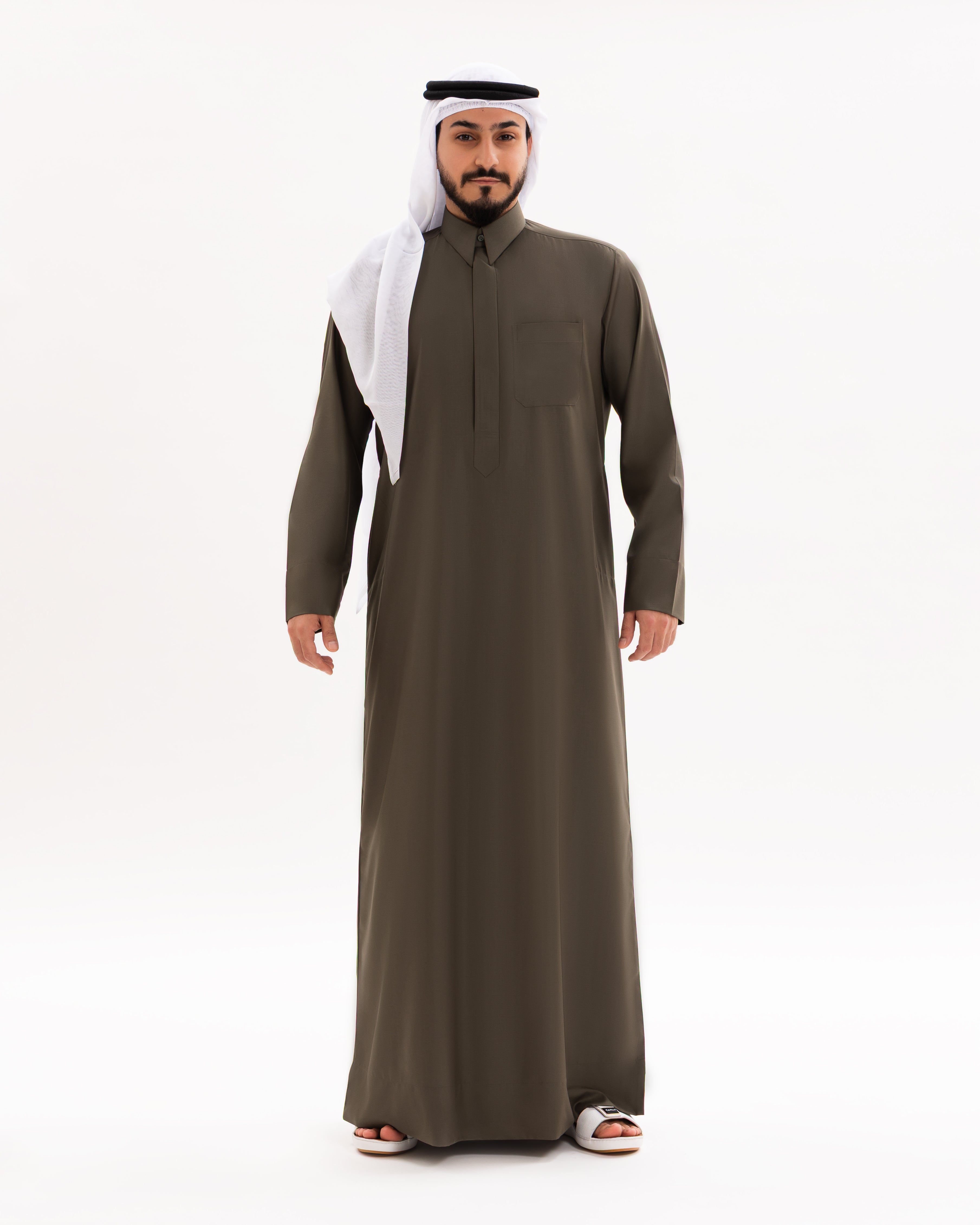 Qatari Style Kandura – Moss Green Shade