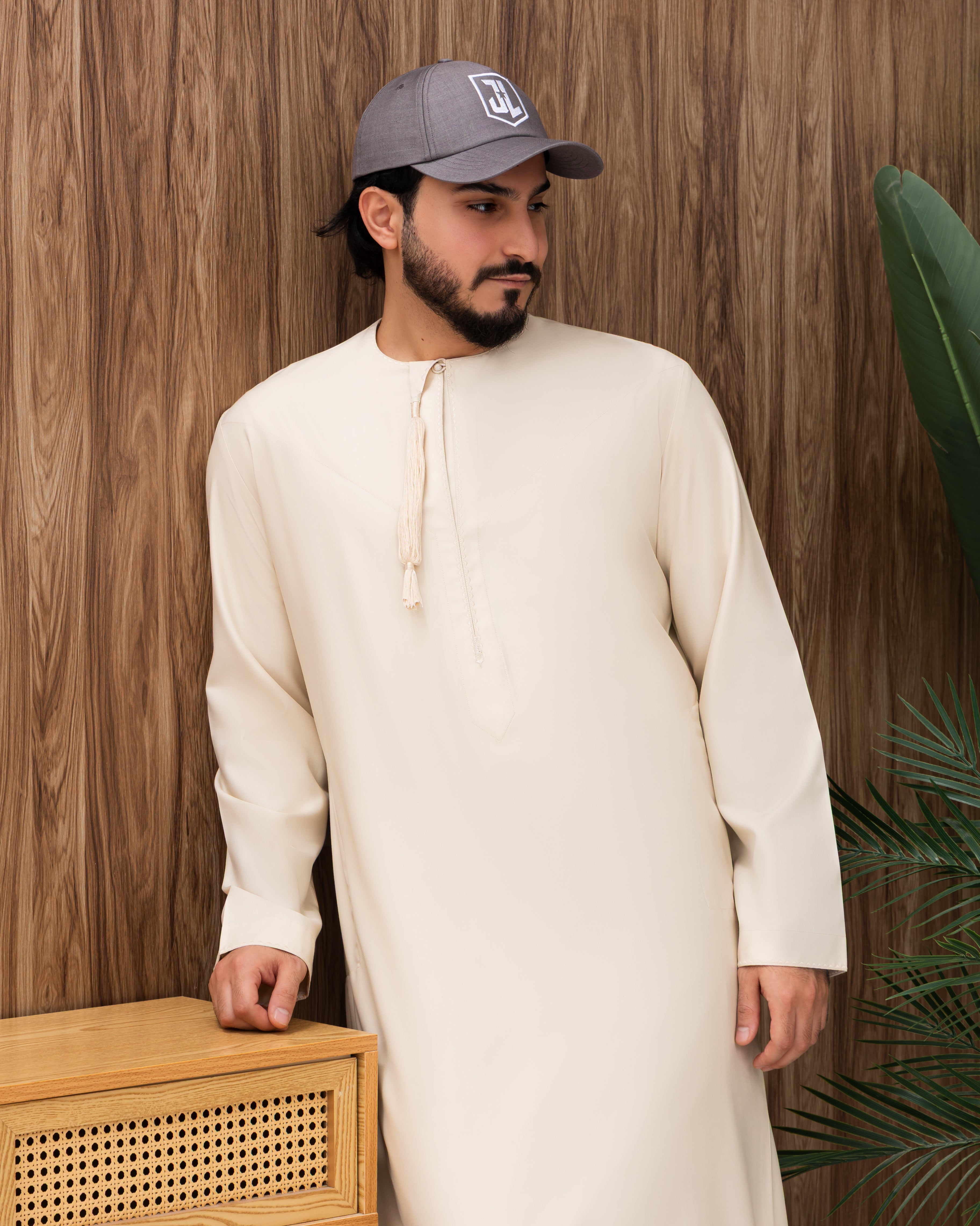 Omani Style Kandura – Blanched Almond