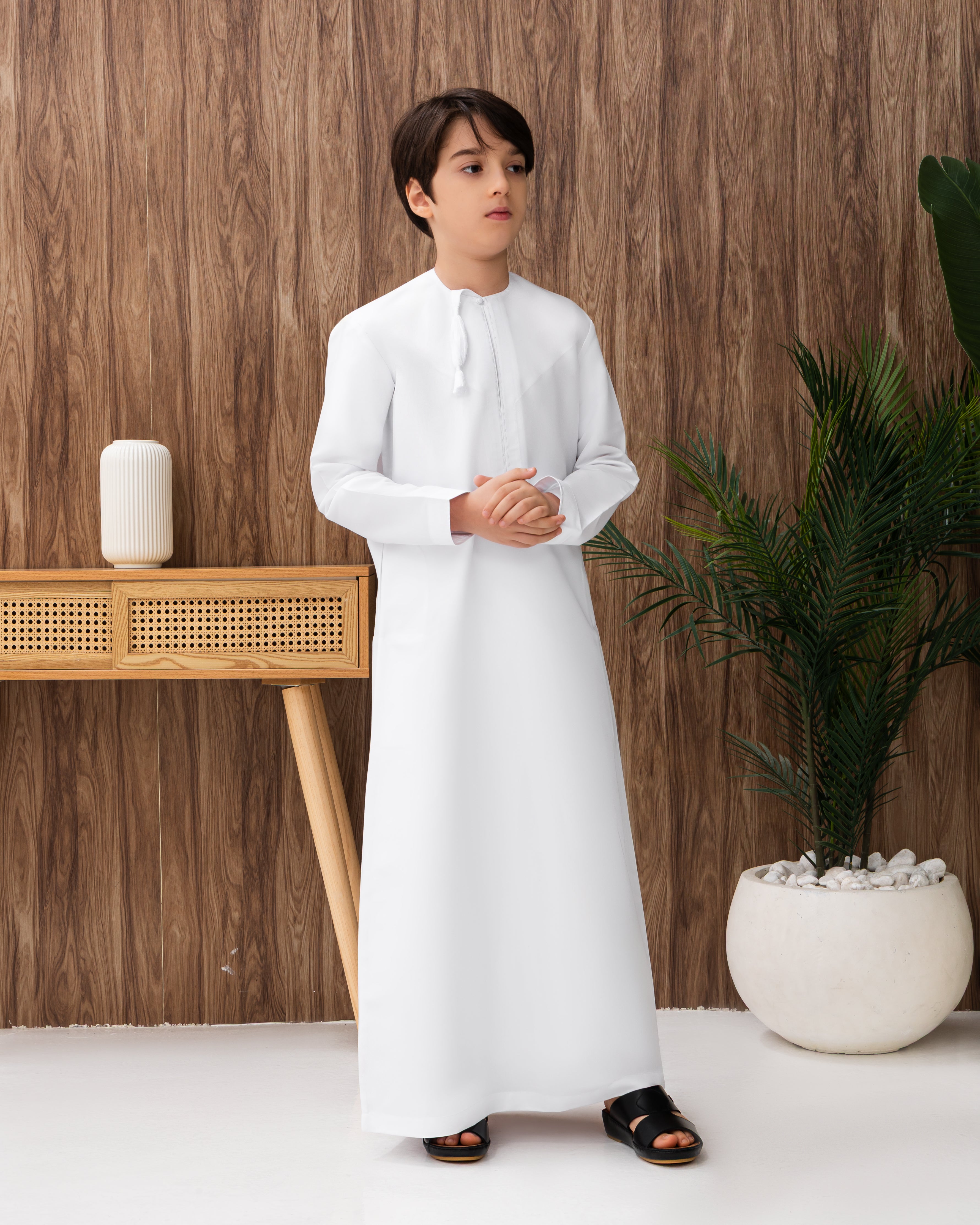 Kids Omani Style Kandura – Classic White