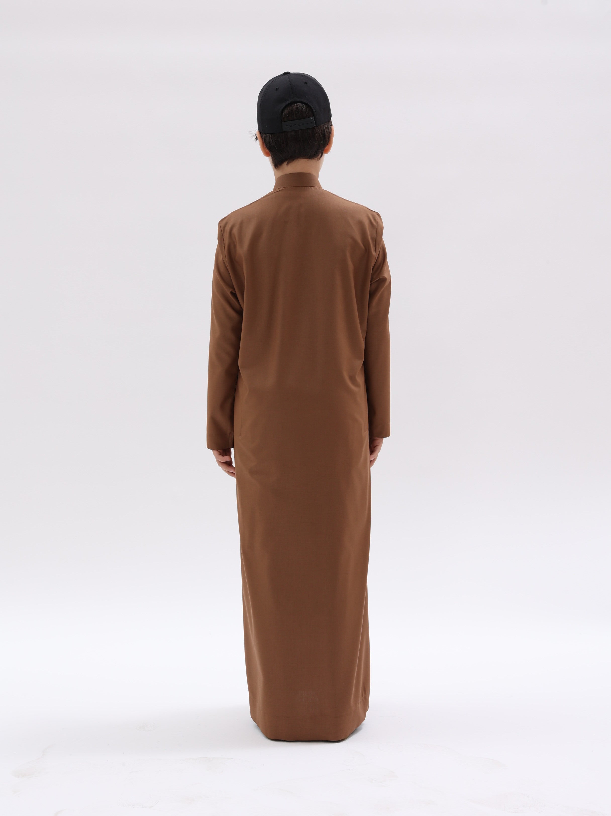 Kids Bahraini Style Kandura – Russet Brown