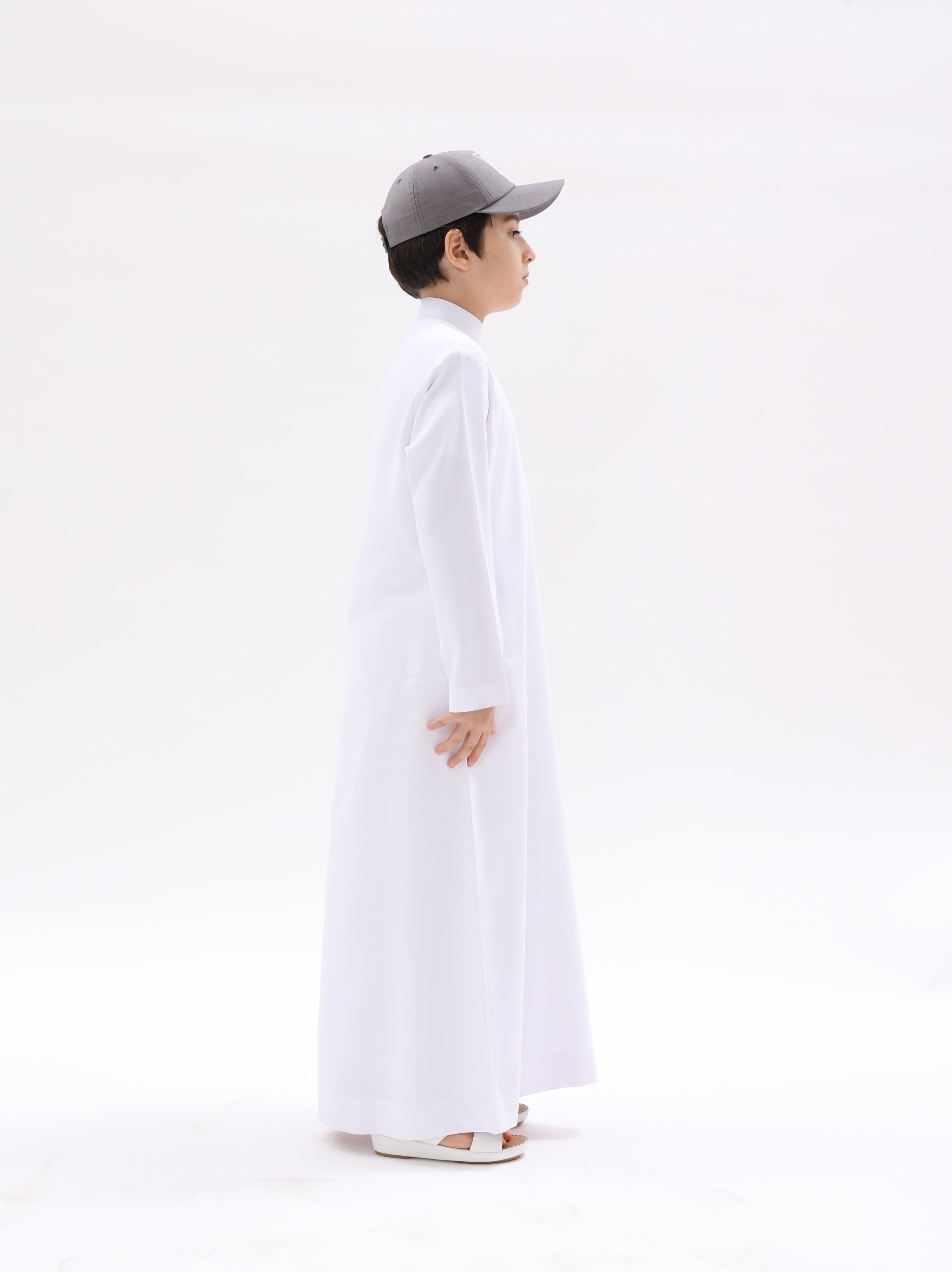 Kids Bahraini Style Kandura – White