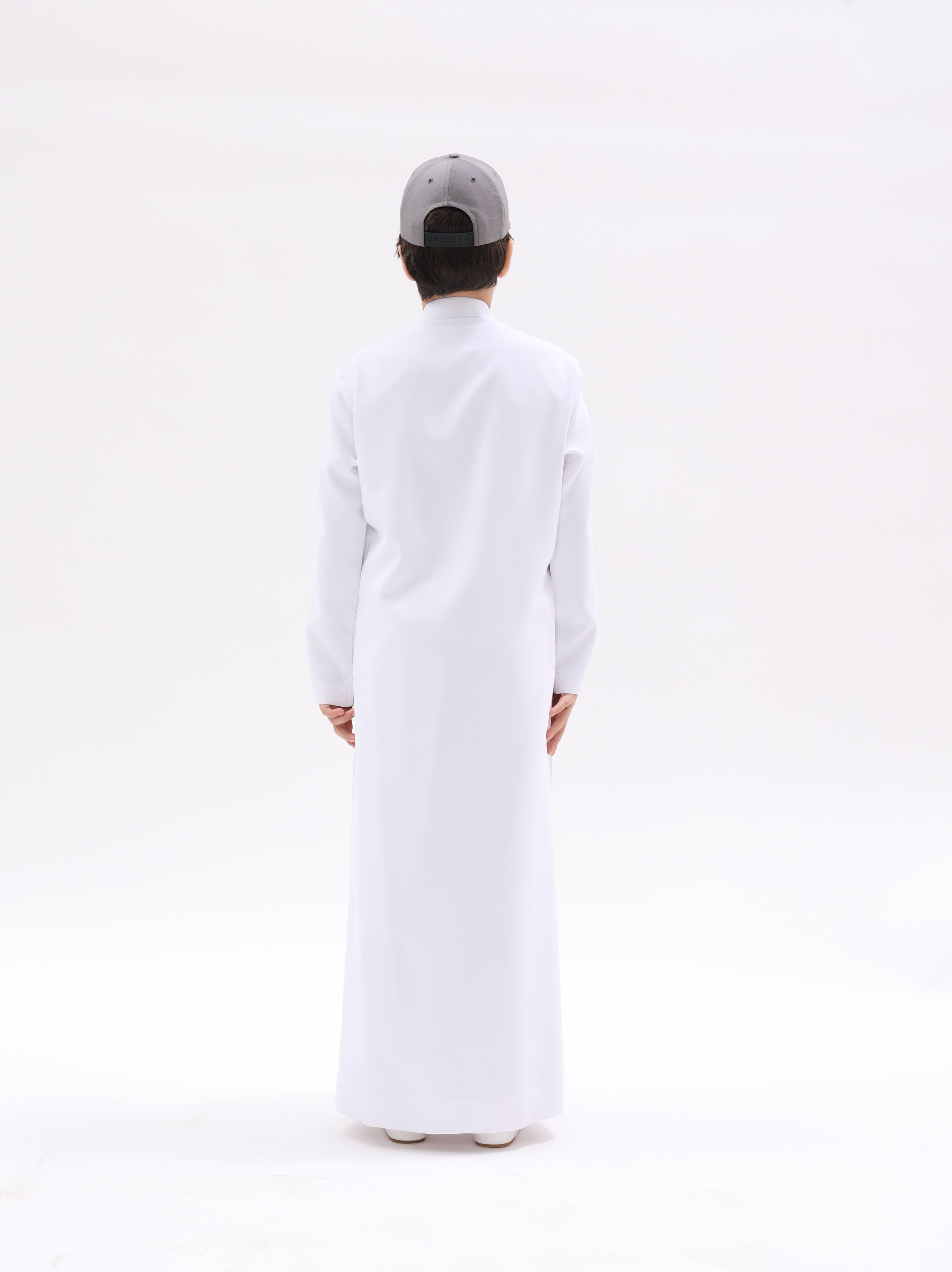 Kids Bahraini Style Kandura – White