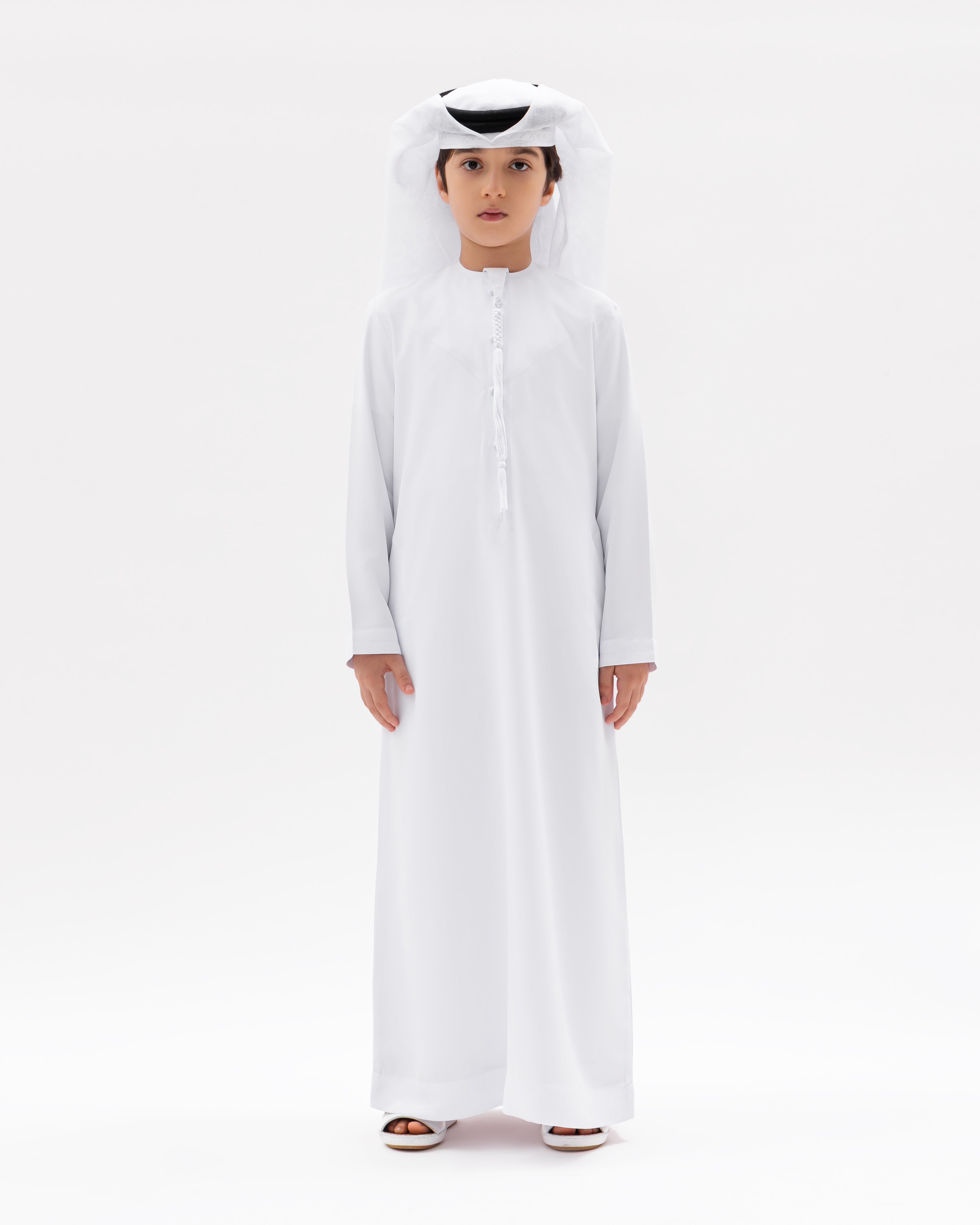 Kids Emirati Style Kandura – Classic White
