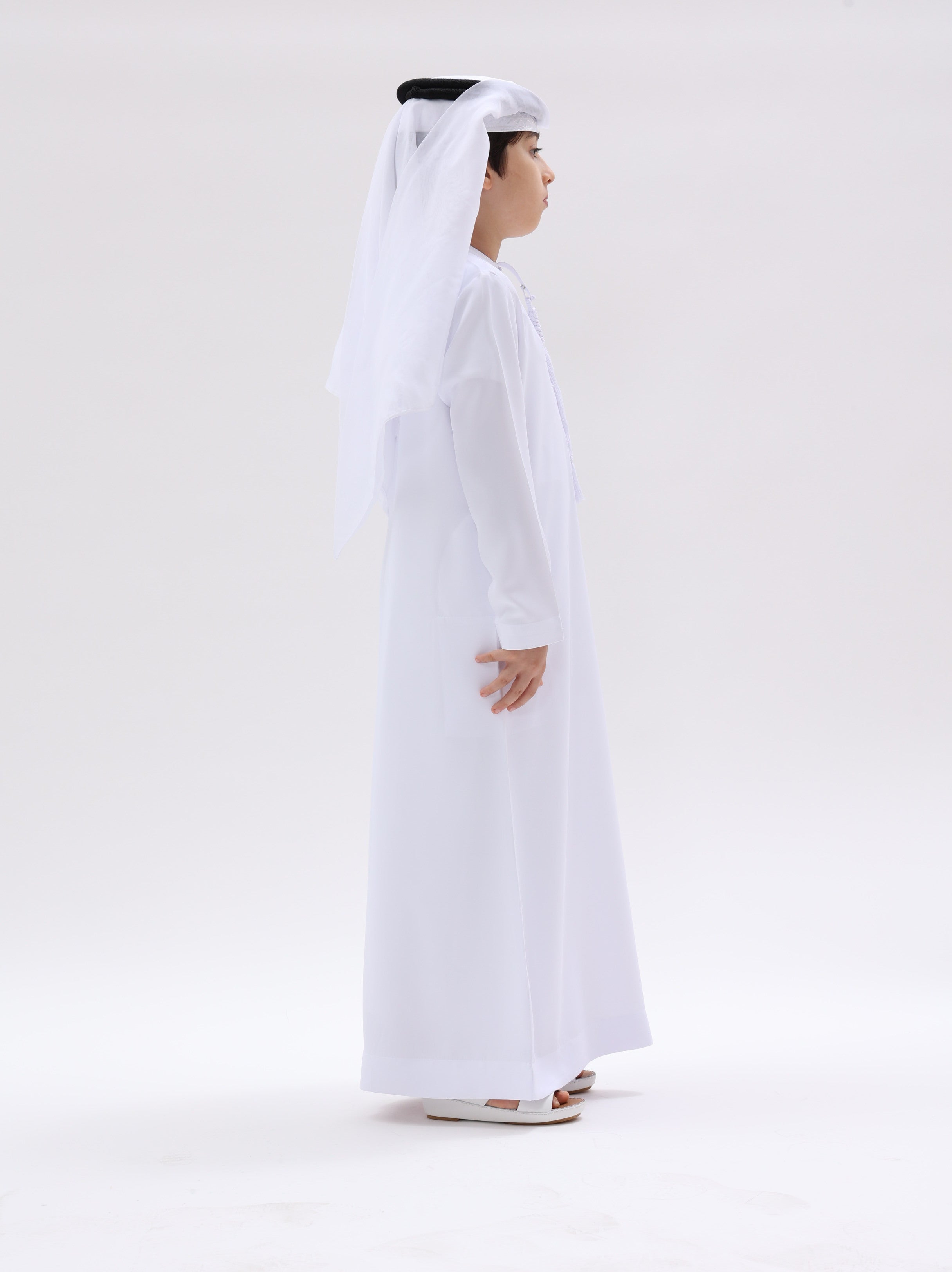Kids Kuwaiti Style Kandura -  Classic White