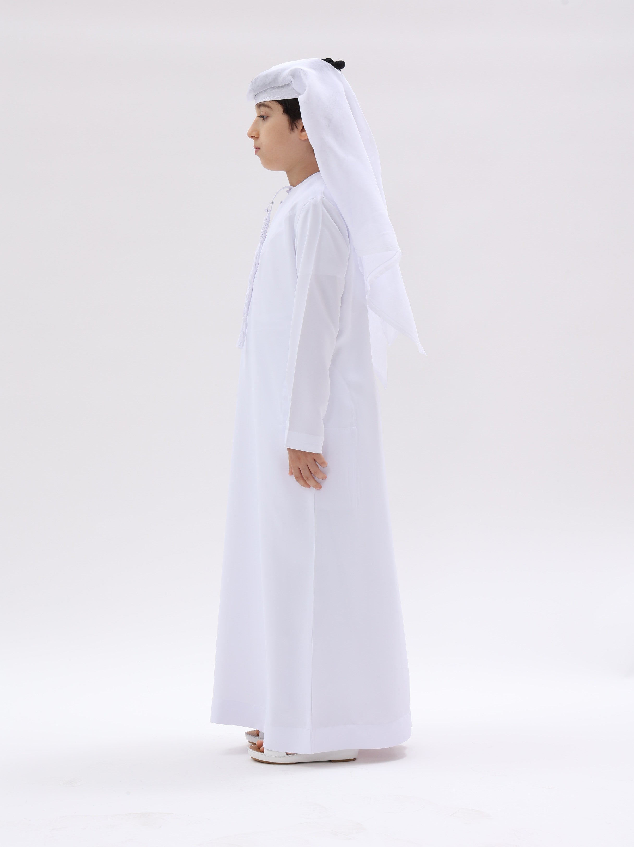 Kids Emirati Style Kandura – Classic White