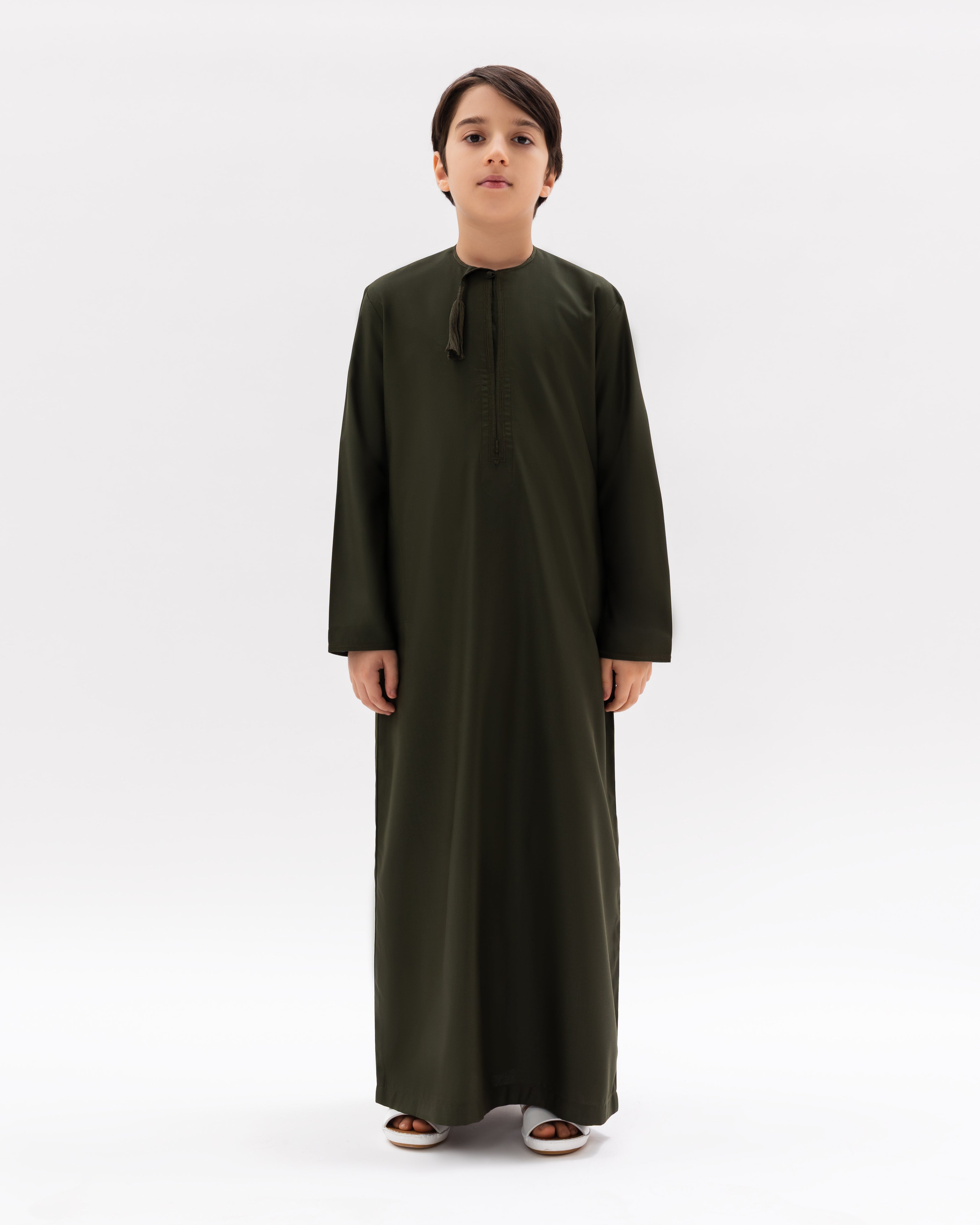 Omani Style Kids Kandura Green