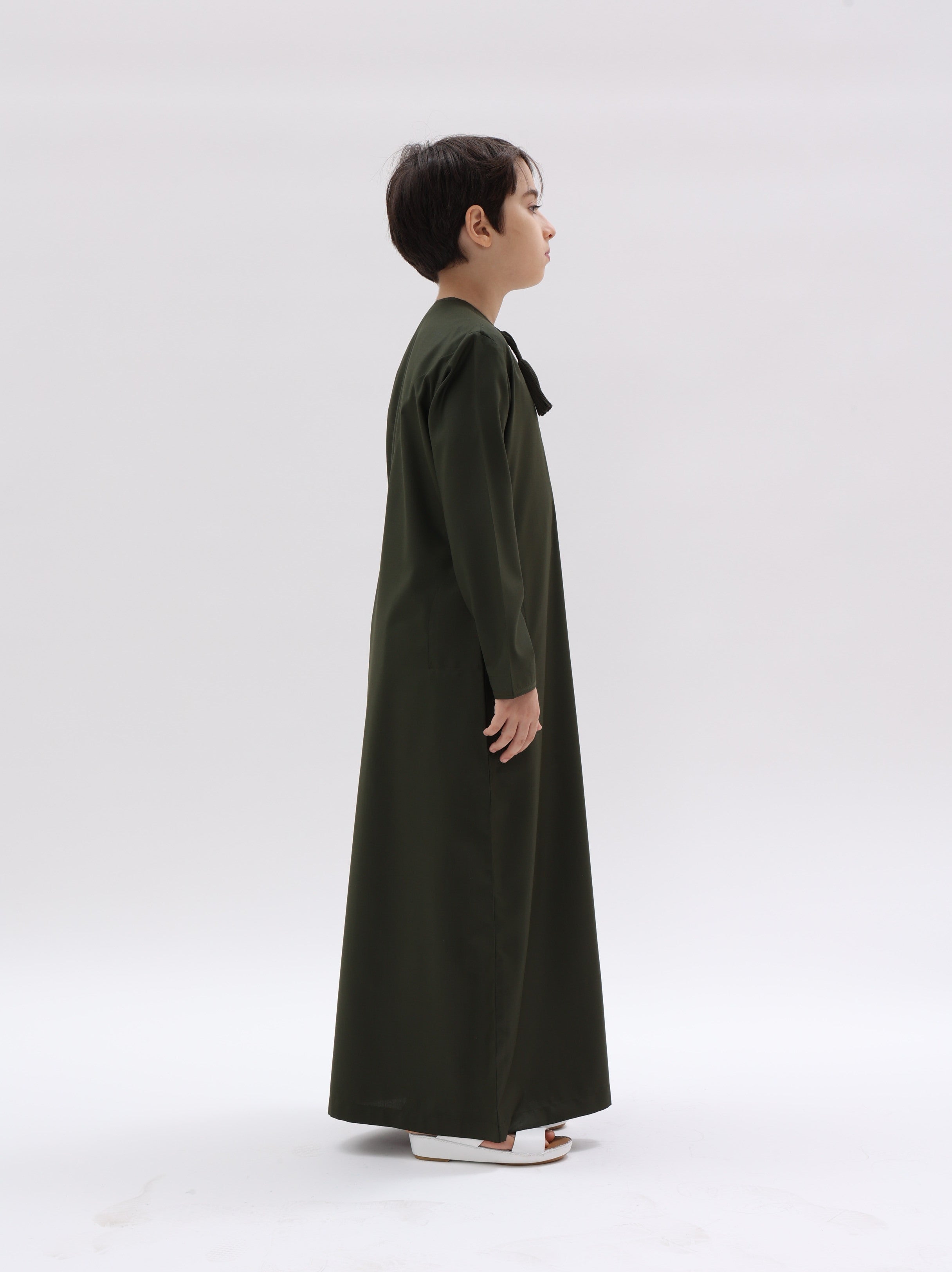 Omani Style Kids Kandura Green