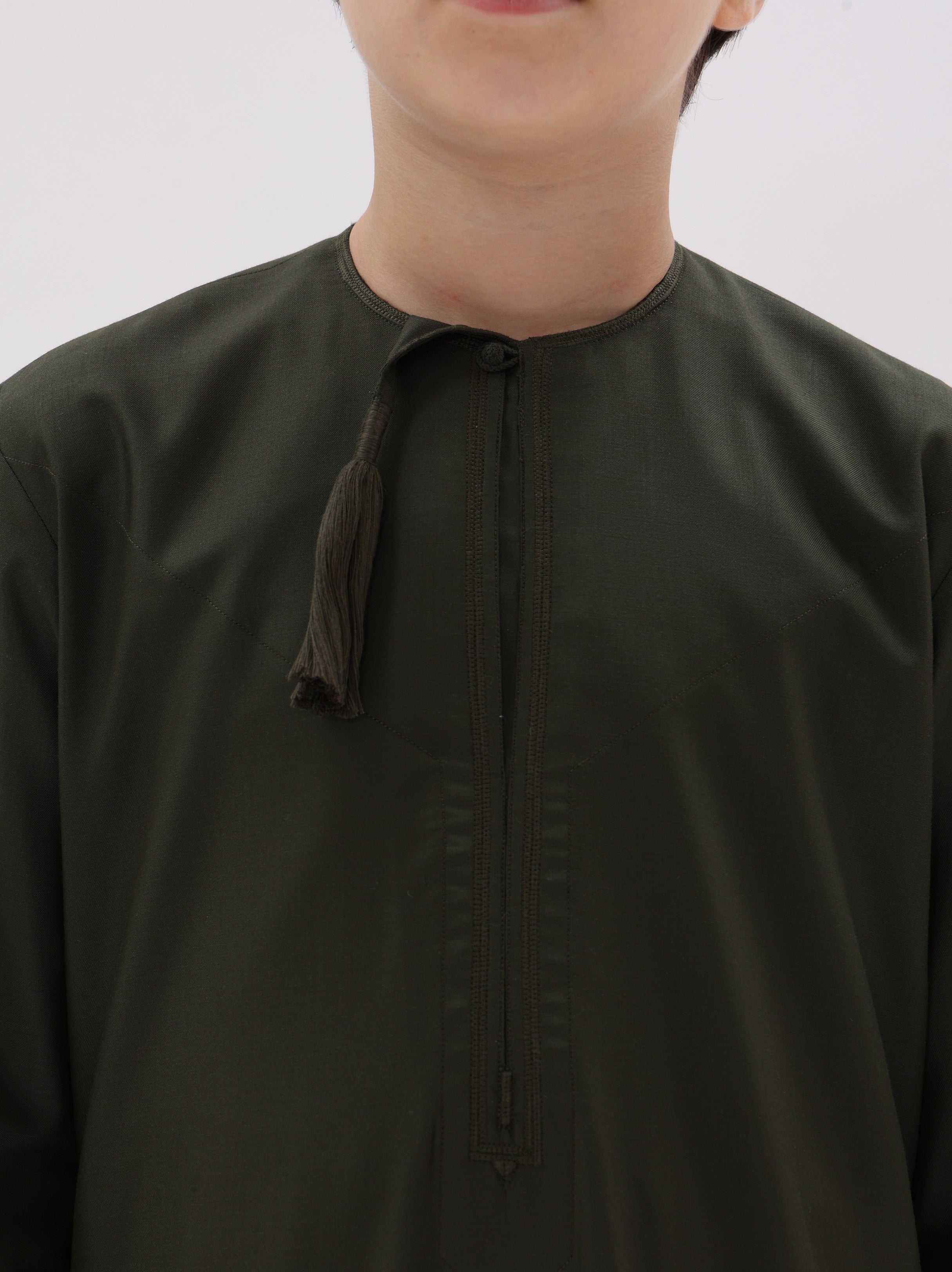 Omani Style Kids Kandura Green