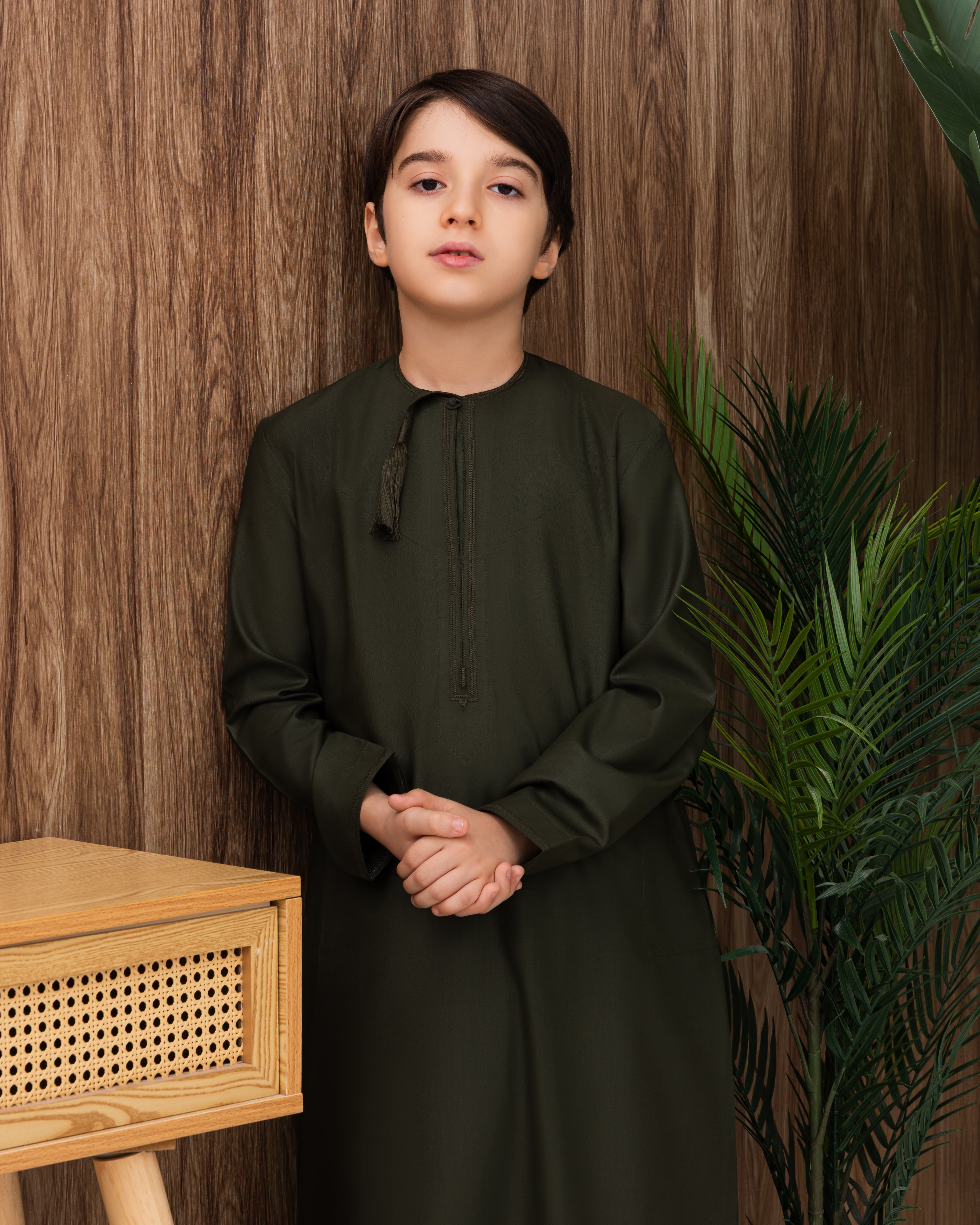 Omani Style Kids Kandura Green