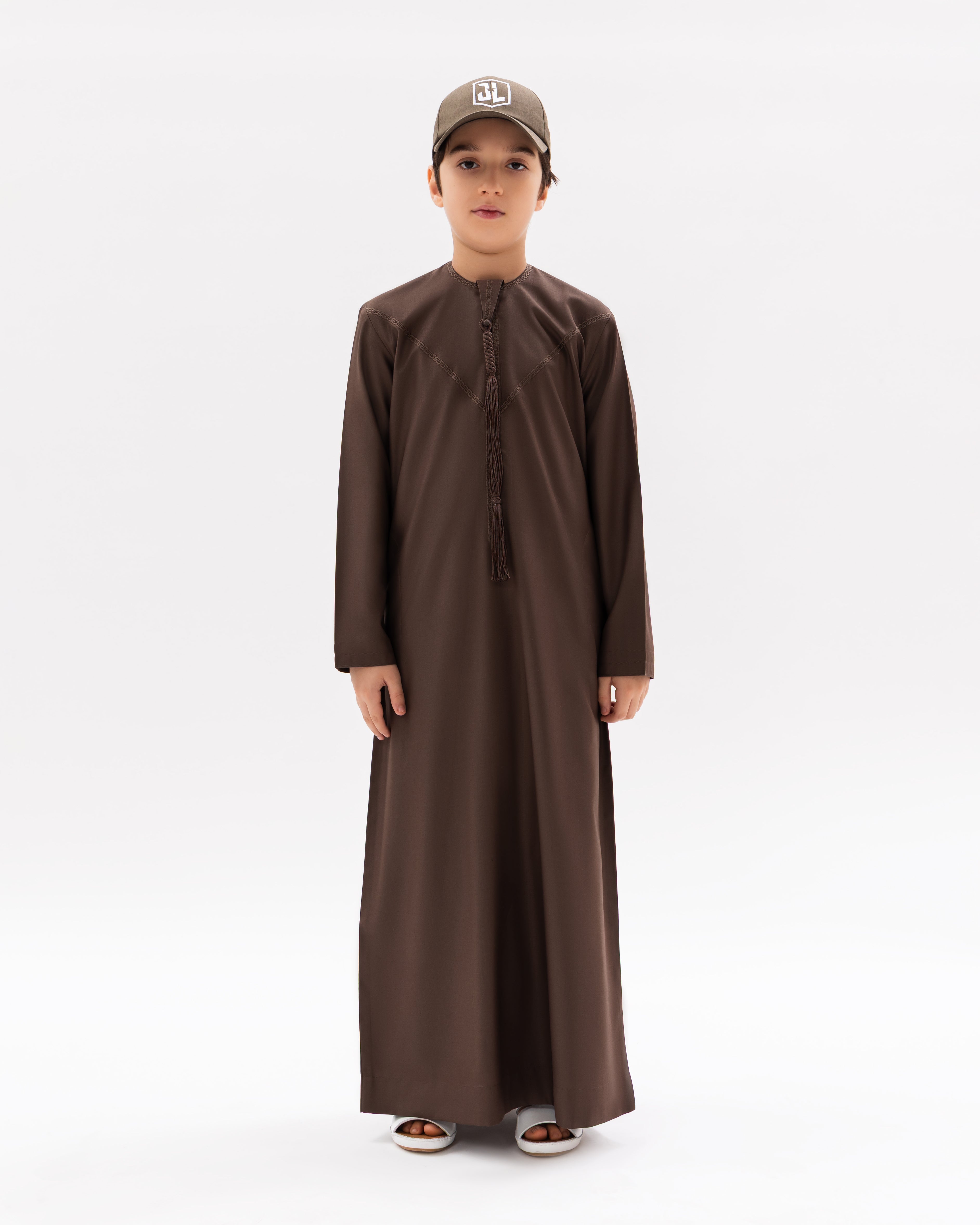 Kids Emirati Style Kandura – Dark Brown