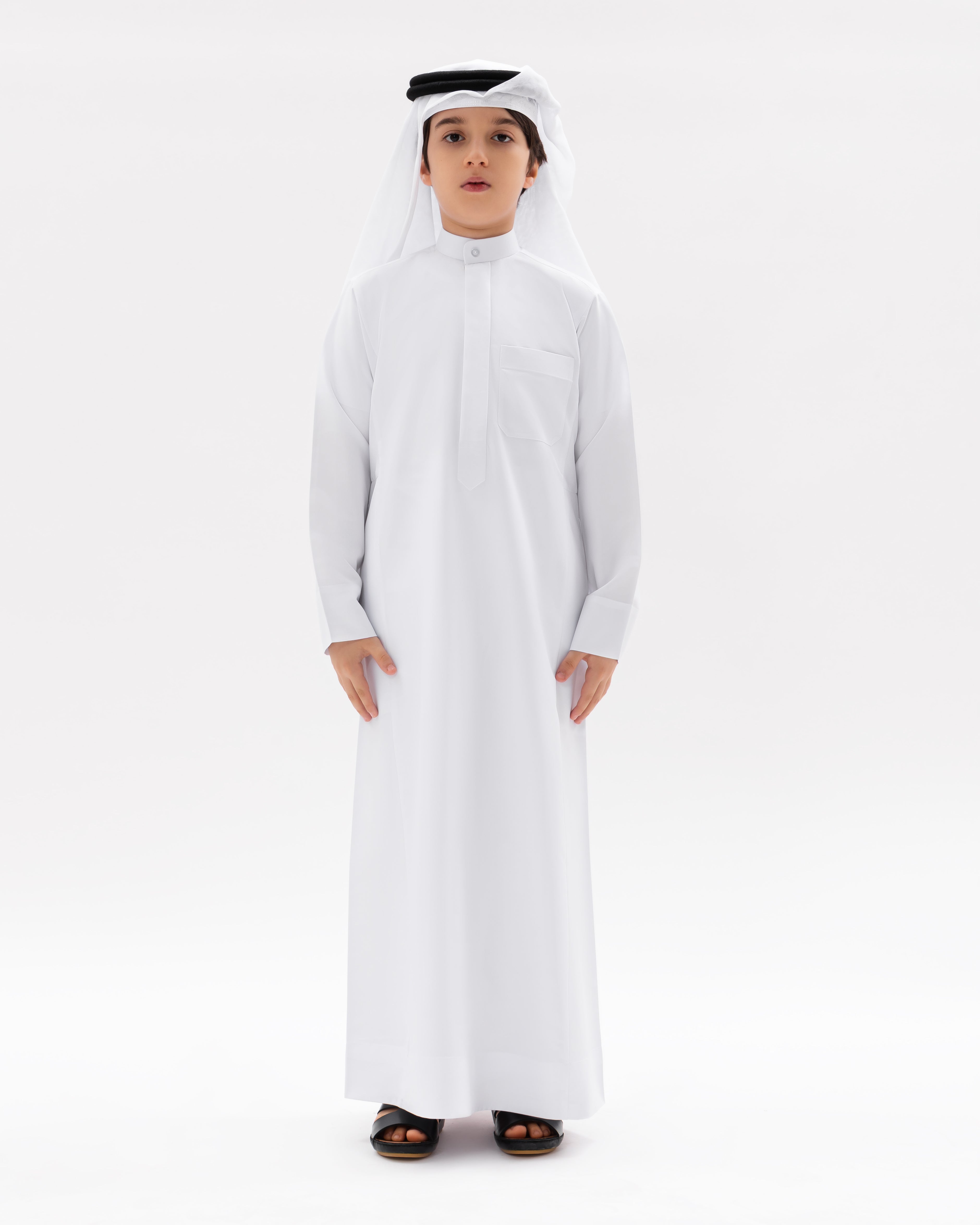 Kids Kuwaiti Style Kandura -  Classic White