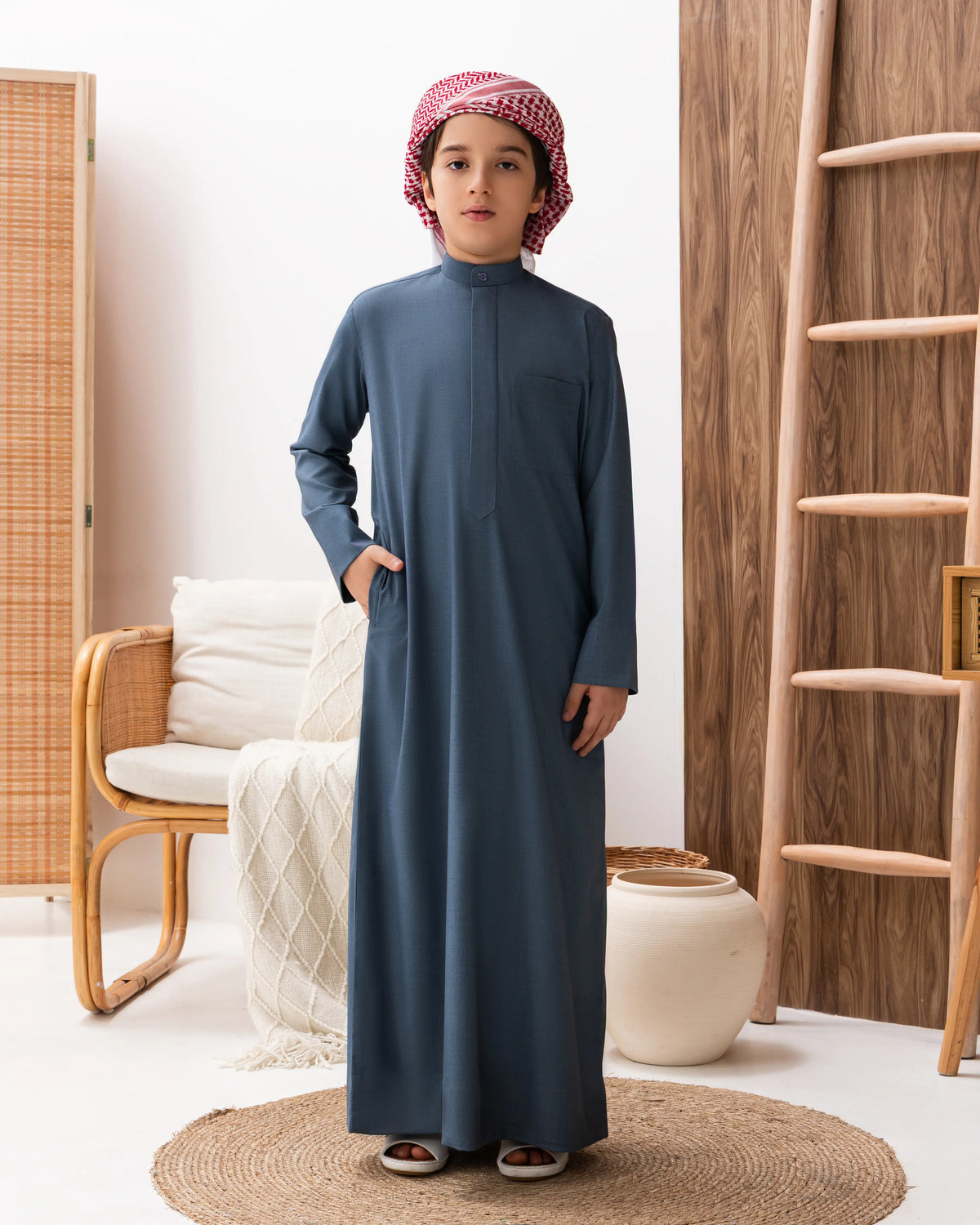 Kids Kuwaiti Style Kandura Blue