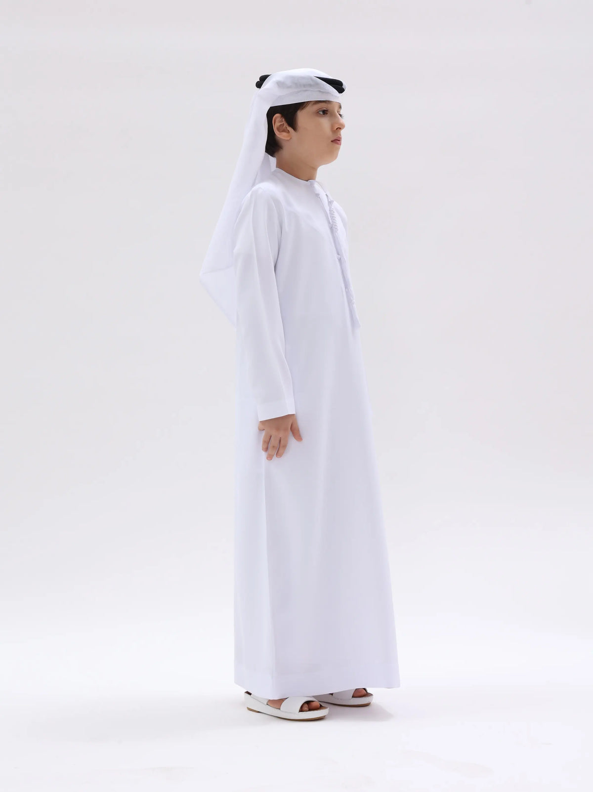 Kids Kuwaiti Style Kandura Classic White