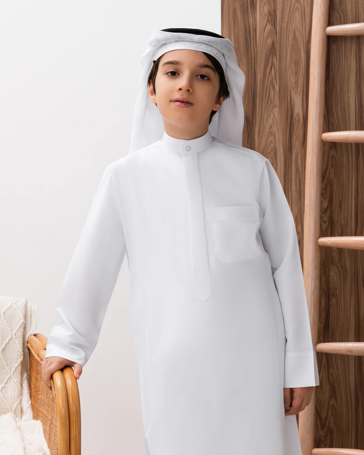 Kids Kuwaiti Style Kandura Classic White