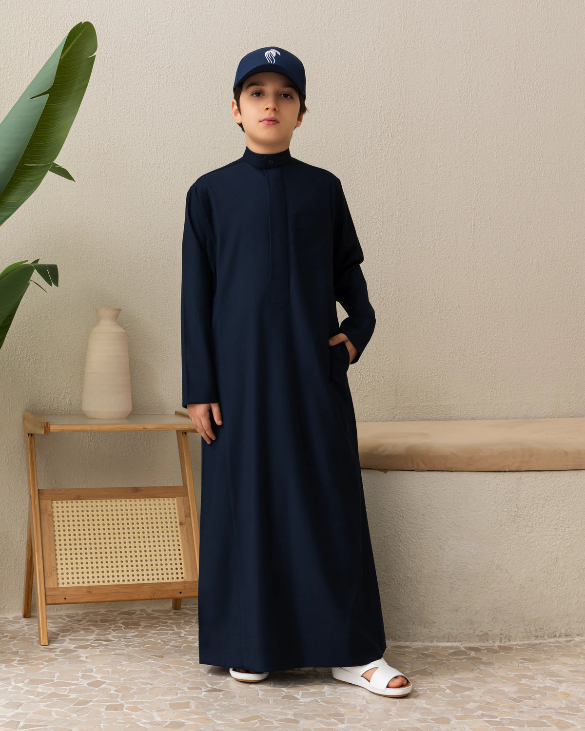 Kids Kuwaiti Style Kandura Navy Blue  