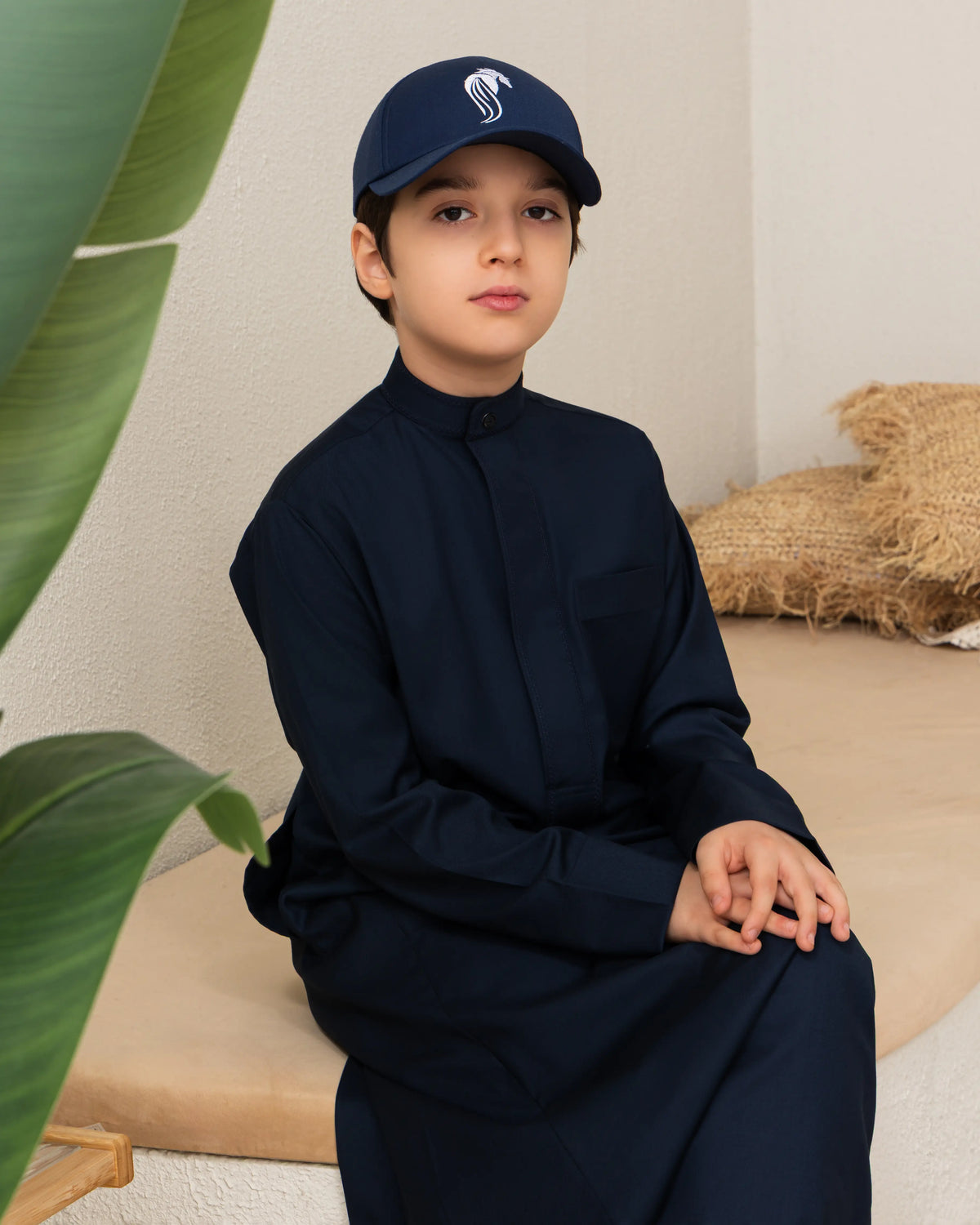 Kids Kuwaiti Style Kandura Navy Blue  