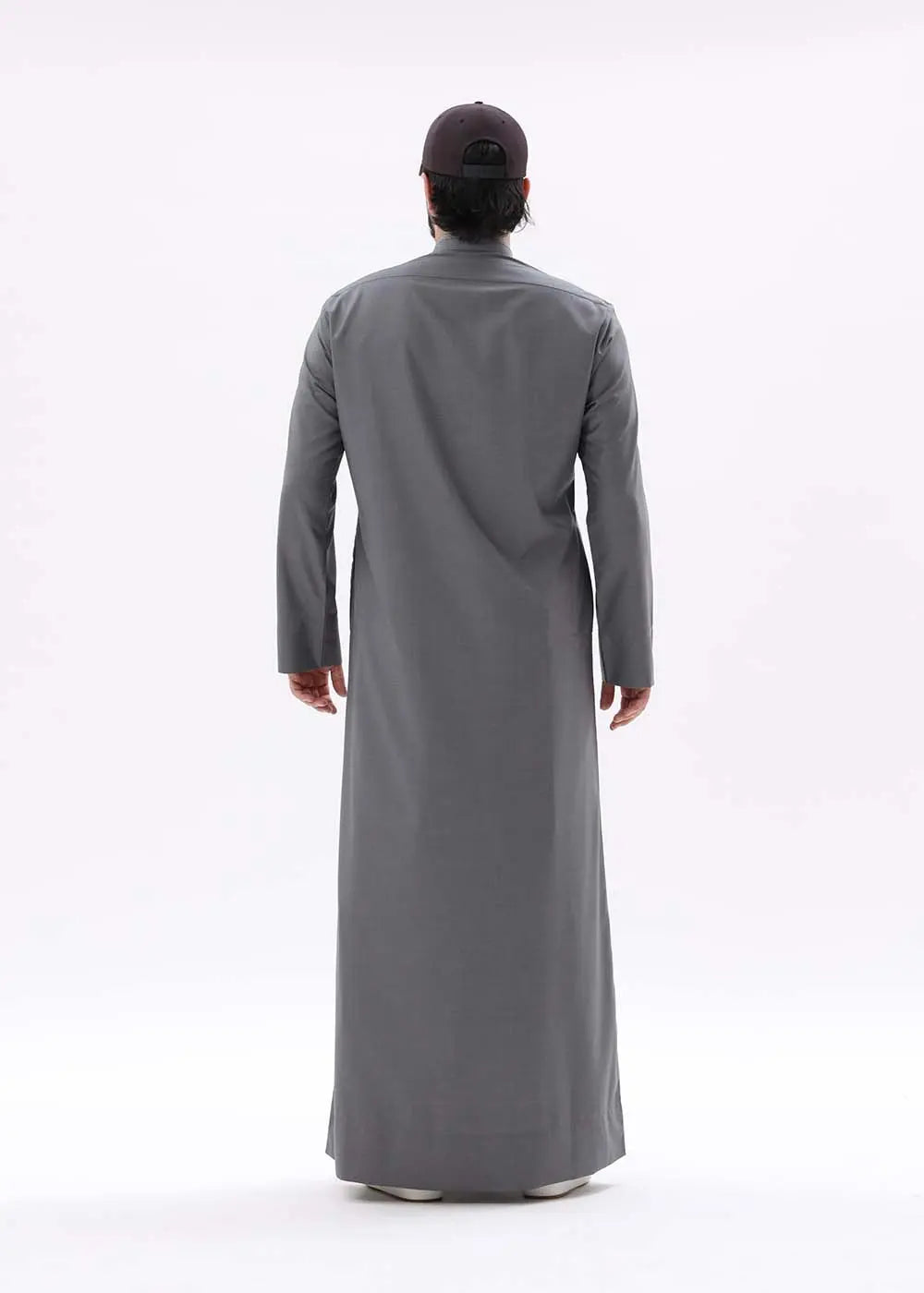 Mens Kuwaiti Style Kandura Gloss Dark Grey