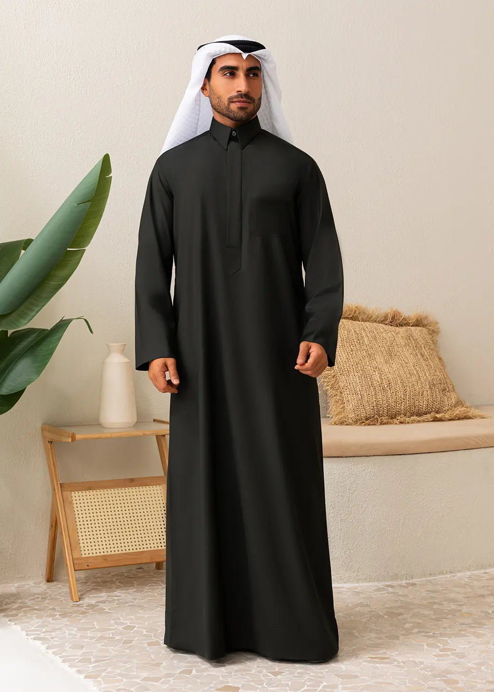 Mens Qatari Style Kandura – Dark Muted Green
