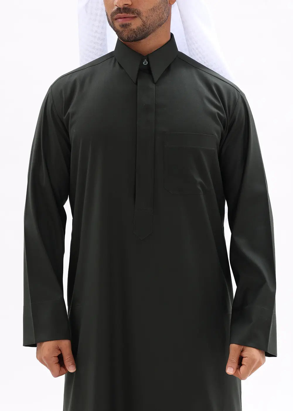 Mens Qatari Style Kandura – Dark Muted Green