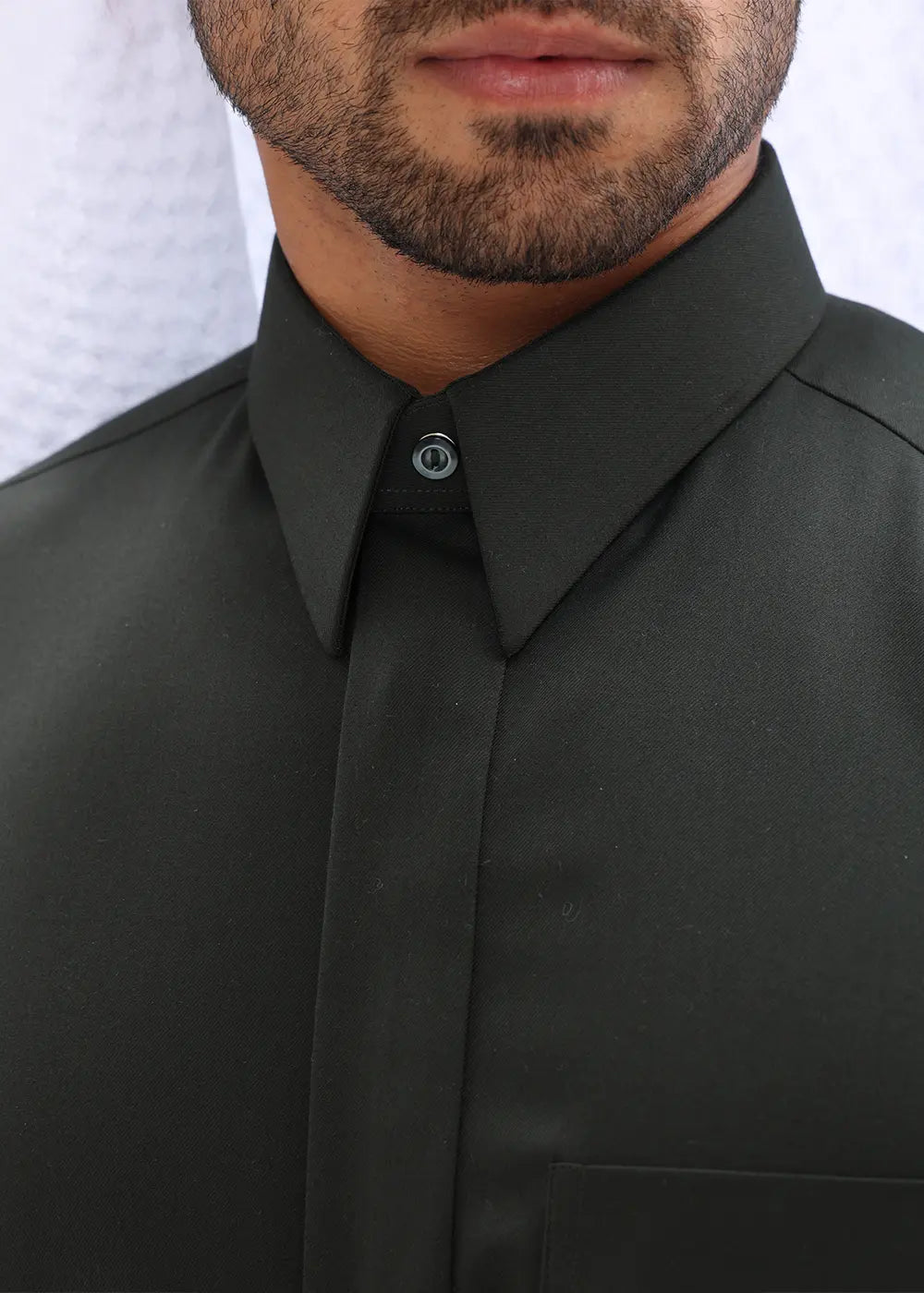 Mens Qatari Style Kandura – Dark Muted Green