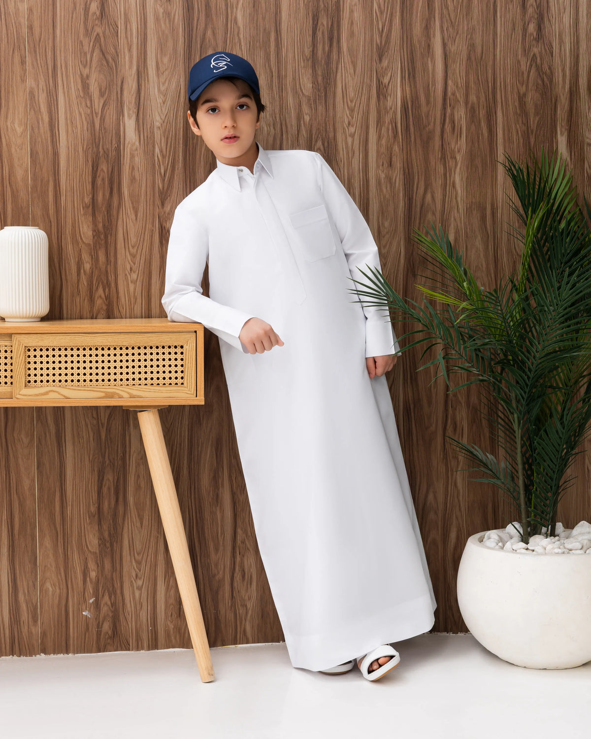 Qatari Style Kids Kandura – Classic White